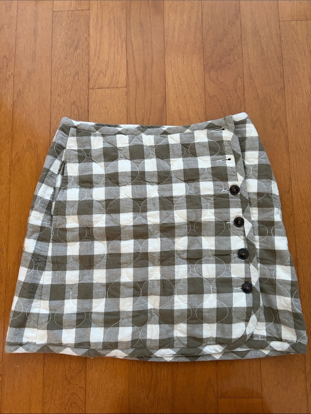 Madewell Gingham Button-Front Mini Skirt with pockets